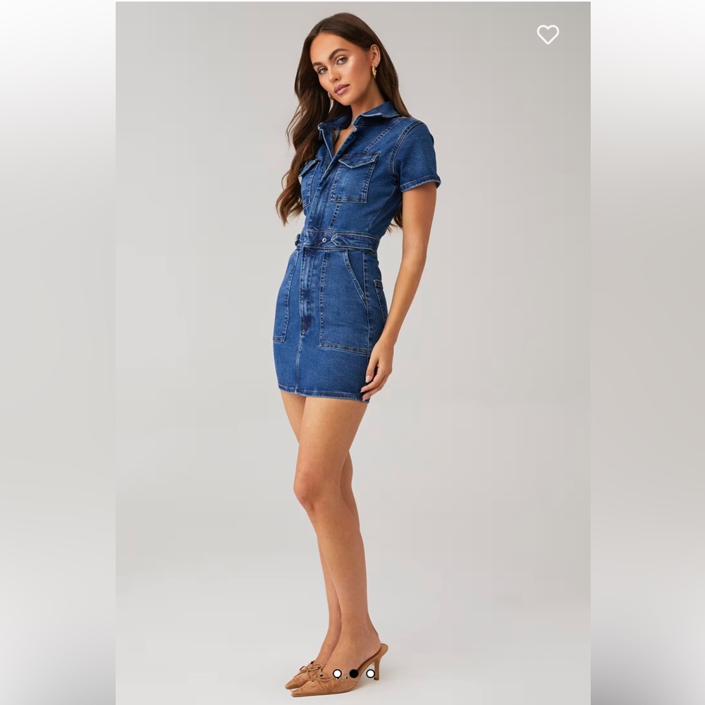 Good American Blue Denim Mini Dress